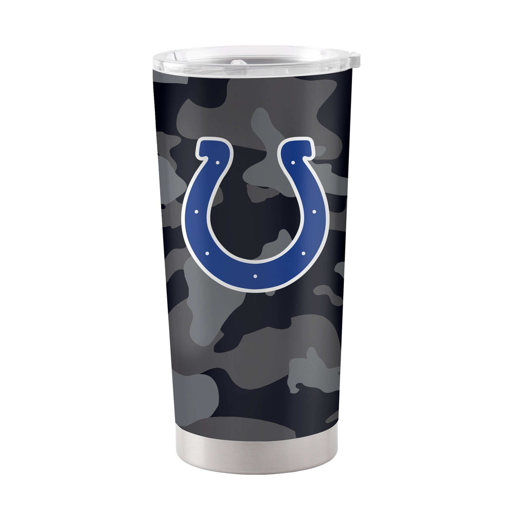 Indianapolis Colts 20oz Black Camo Stainless Tumbler - Logo Brands - Flyclothing LLC