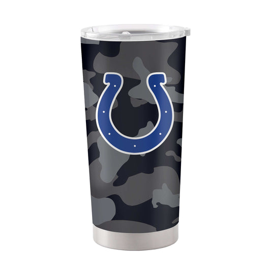 Indianapolis Colts 20oz Black Camo Stainless Tumbler - Logo Brands - Flyclothing LLC
