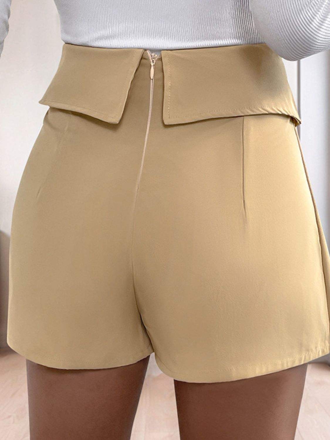 Perfee Pleated High Rise Shorts - Trendsi - Flyclothing LLC