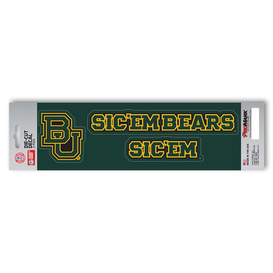 Baylor Bears 2 Piece Team Slogan Decal Sticker Set - Baylor