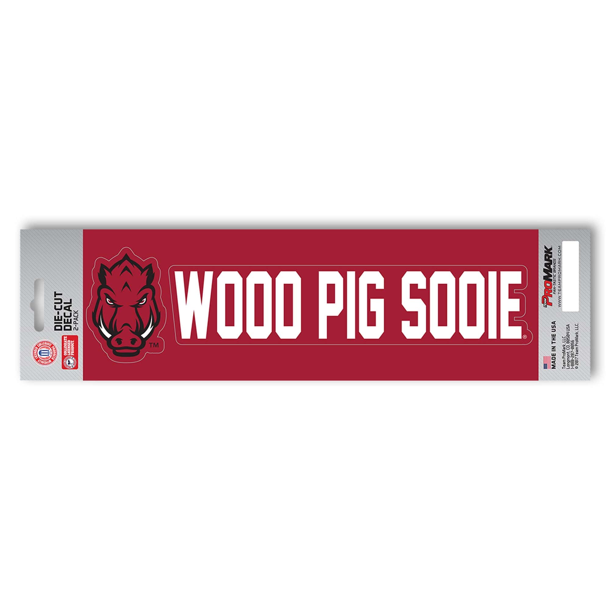 Arkansas Razorbacks 2 Piece Team Slogan Decal Sticker Set - Arkansas