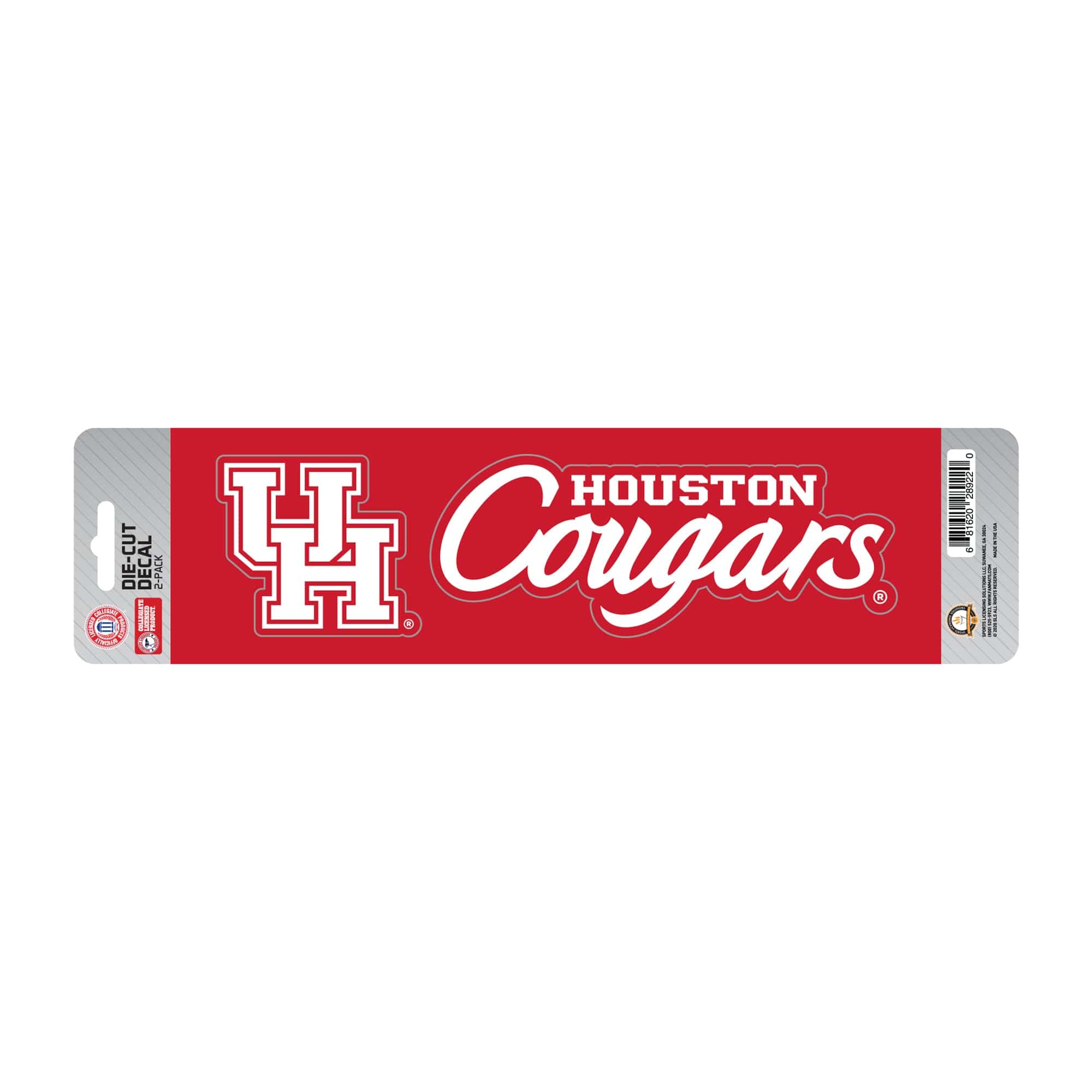 Houston Cougars 2 Piece Team Slogan Decal Sticker Set - Houston