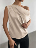 Ruched Single Shoulder Blouse - Trendsi - Flyclothing LLC