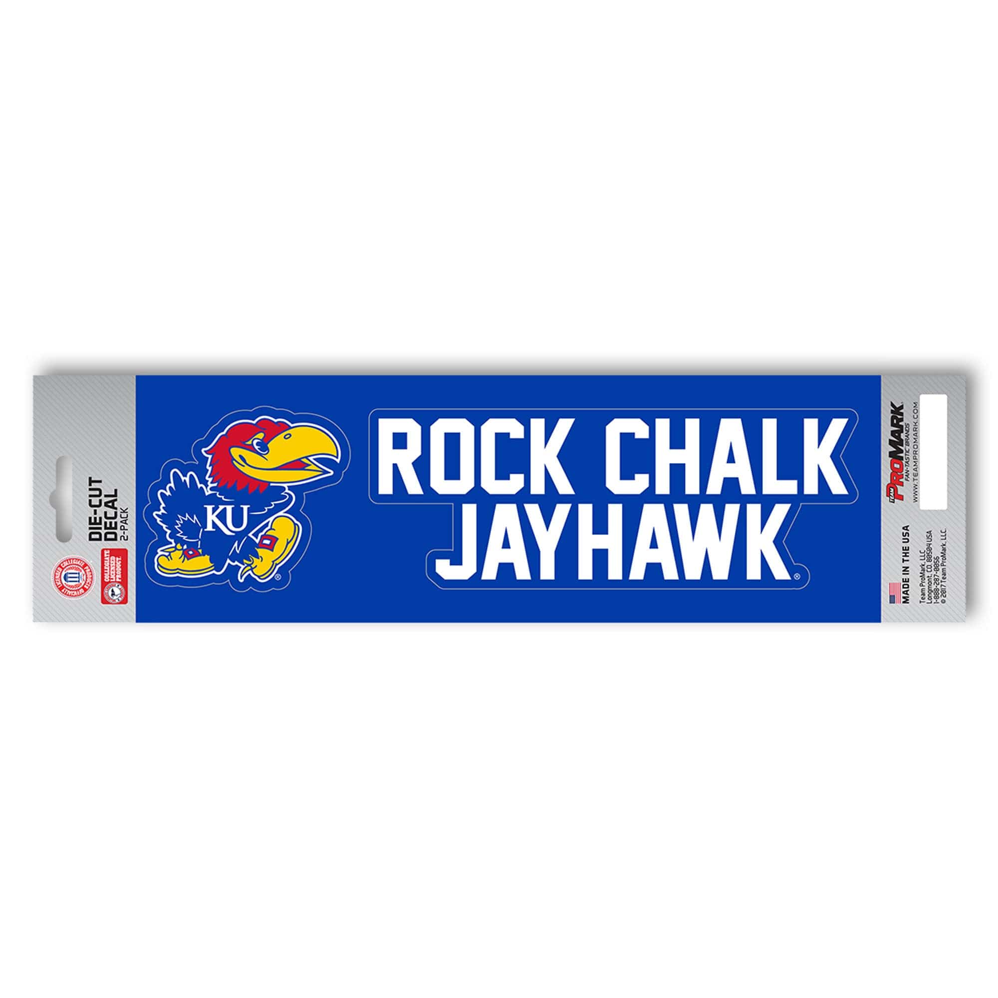 Kansas Jayhawks 2 Piece Team Slogan Decal Sticker Set - Kansas