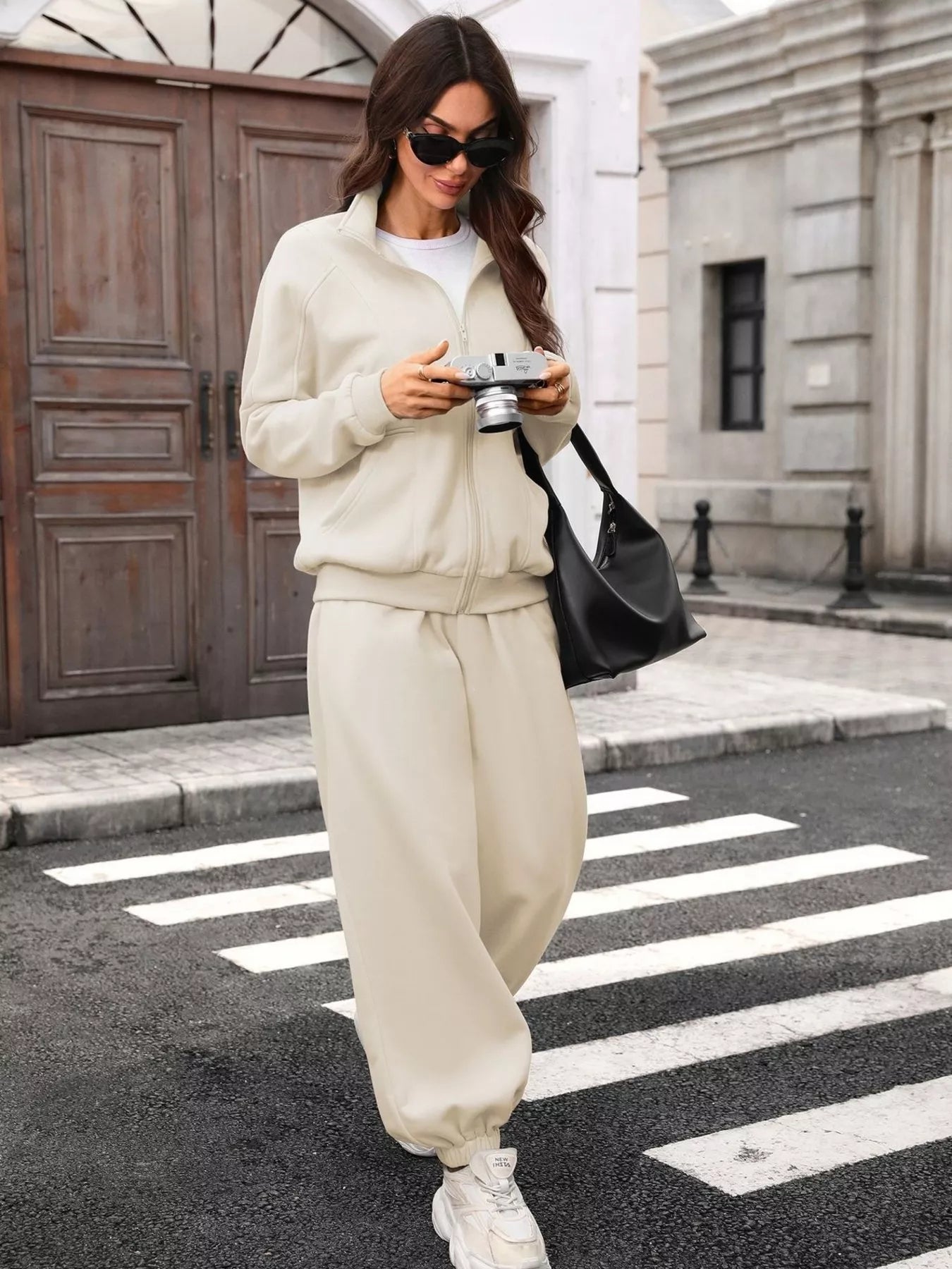 Zip-Up Long Sleeve Top and Pants Set - Trendsi - Flyclothing LLC