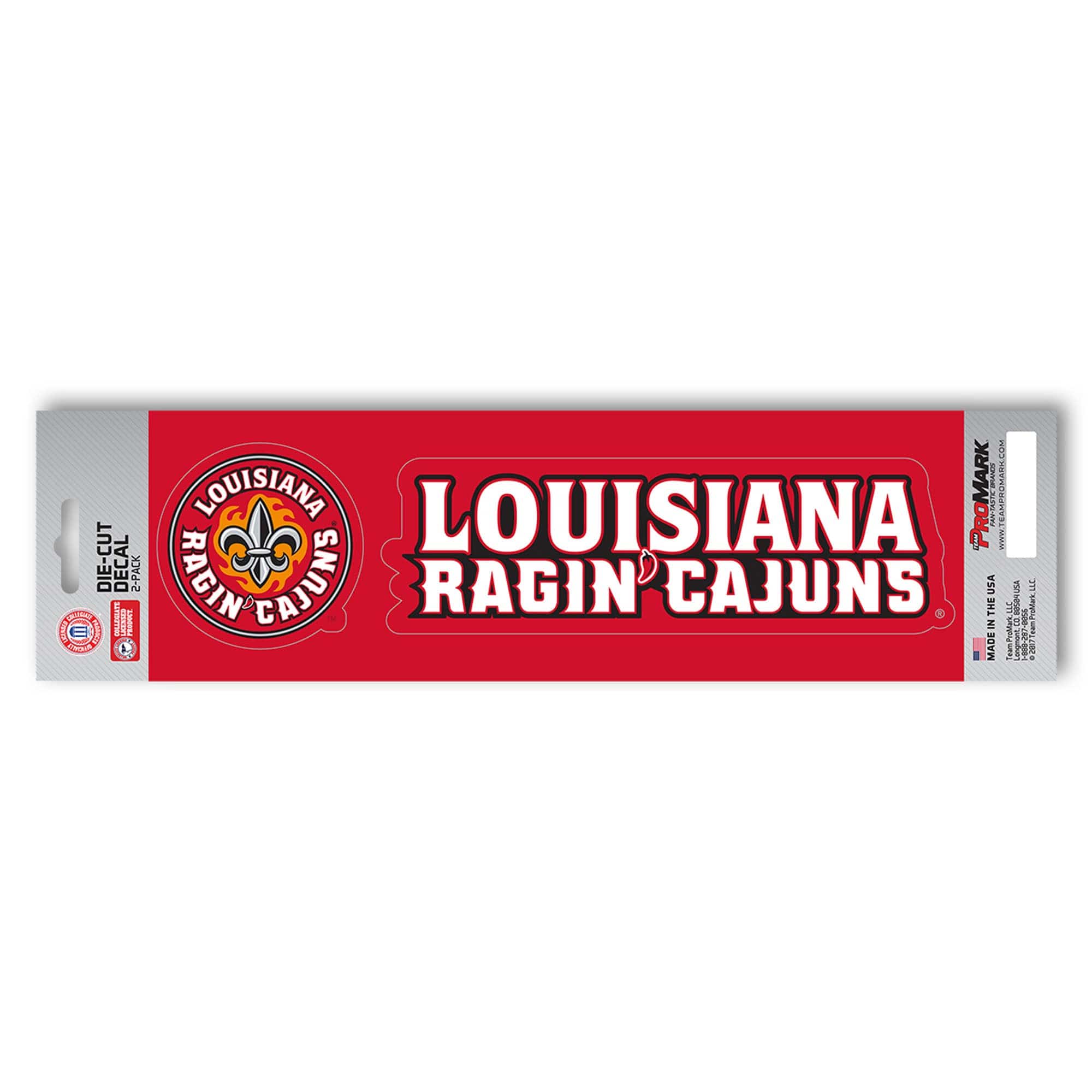 Louisiana-Lafayette Ragin' Cajuns 2 Piece Team Slogan Decal Sticker Set - Louisiana-Lafayette