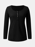 Full Size Scoop Neck Long Sleeve T-Shirt - Trendsi - Flyclothing LLC