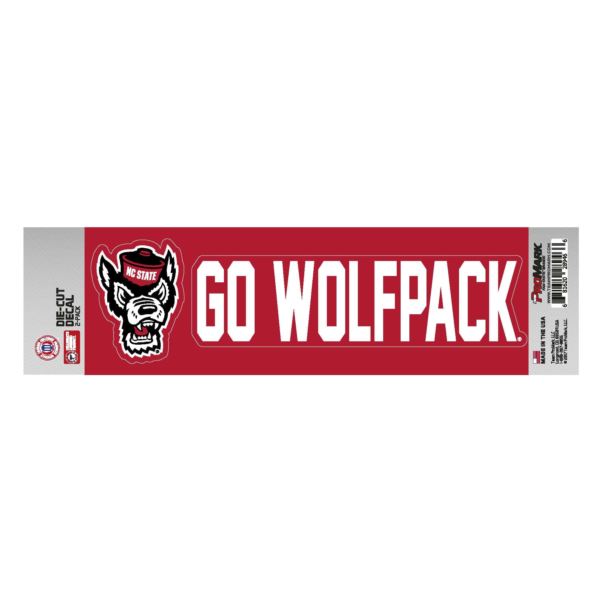 NC State Wolfpack 2 Piece Team Slogan Decal Sticker Set - NC State