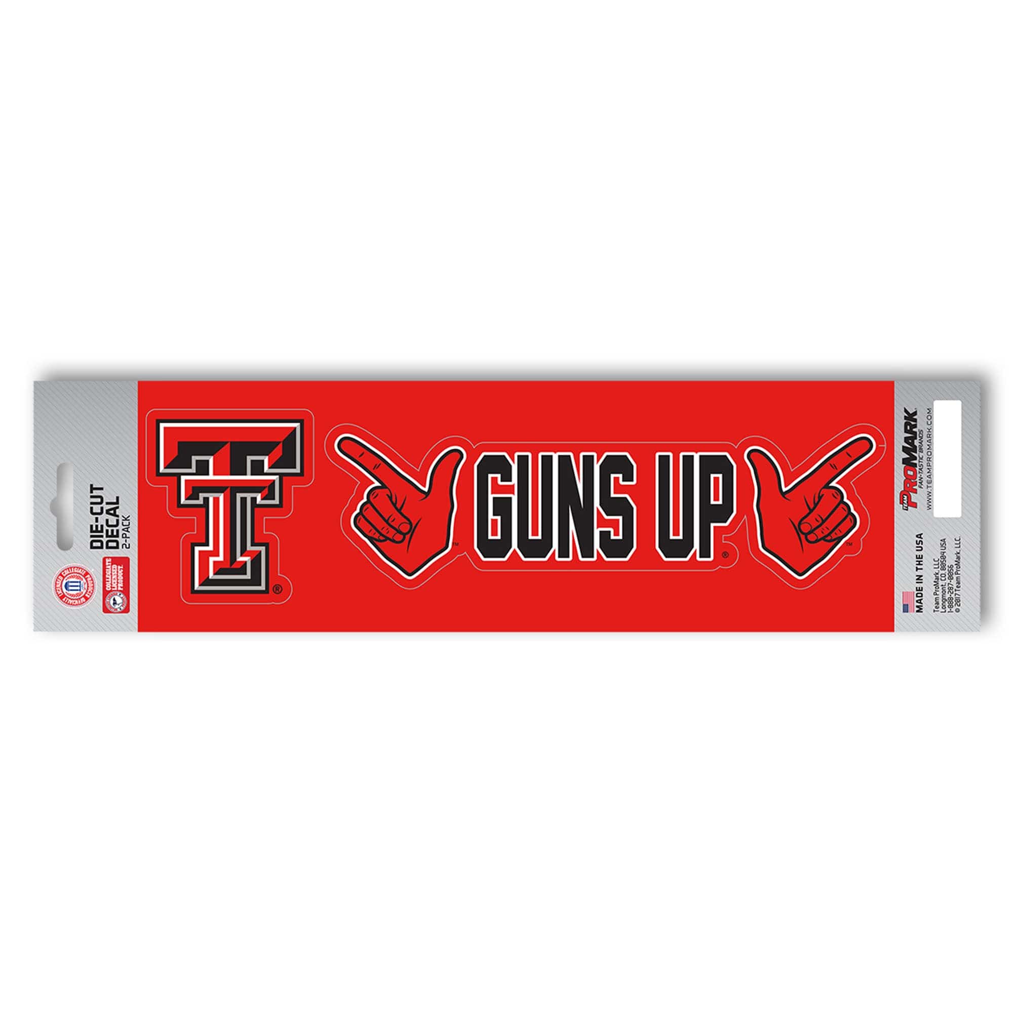 Texas Tech Red Raiders 2 Piece Team Slogan Decal Sticker Set