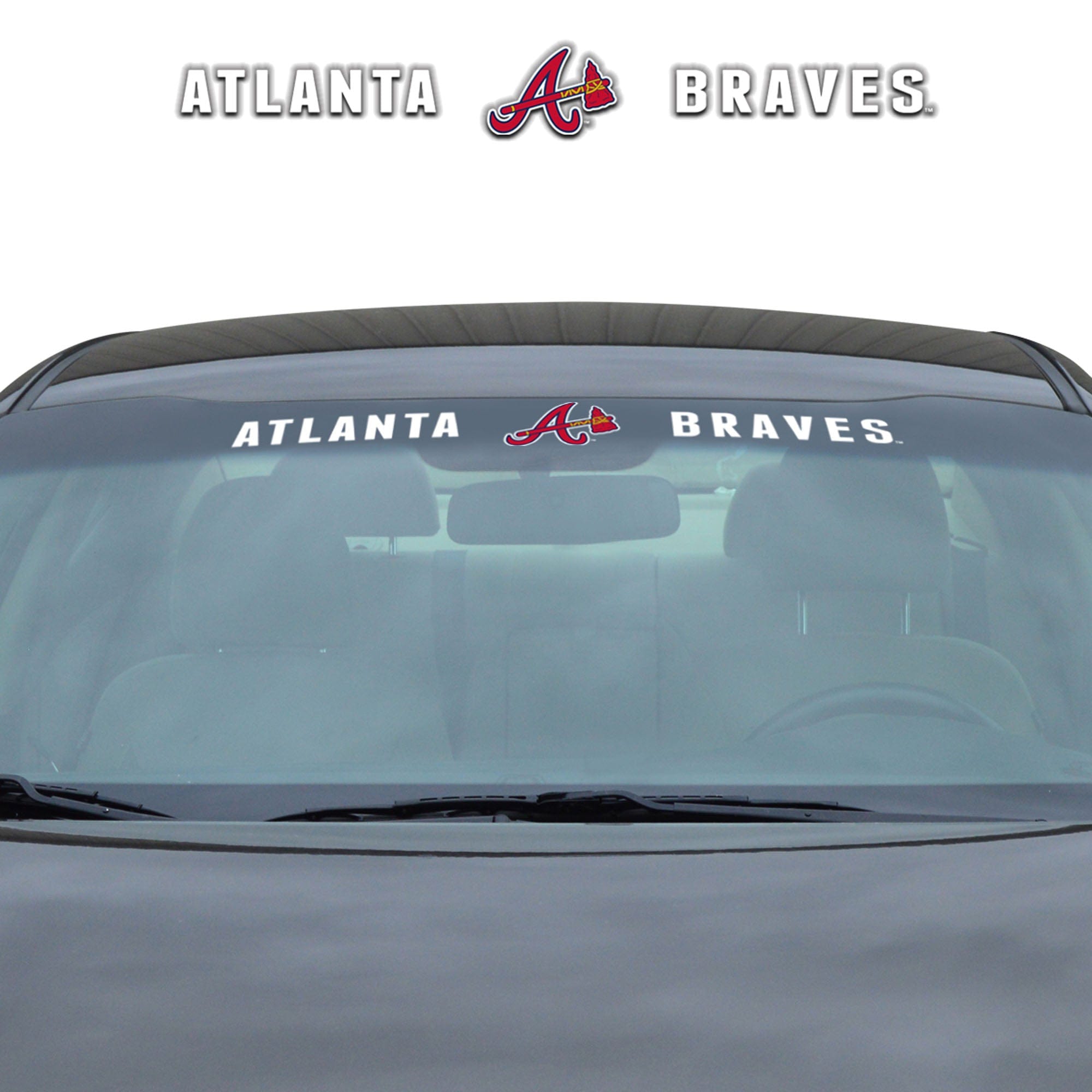 Atlanta Braves Sun Stripe Windshield Decal 3.25 in. x 34 in. - Atlanta Braves