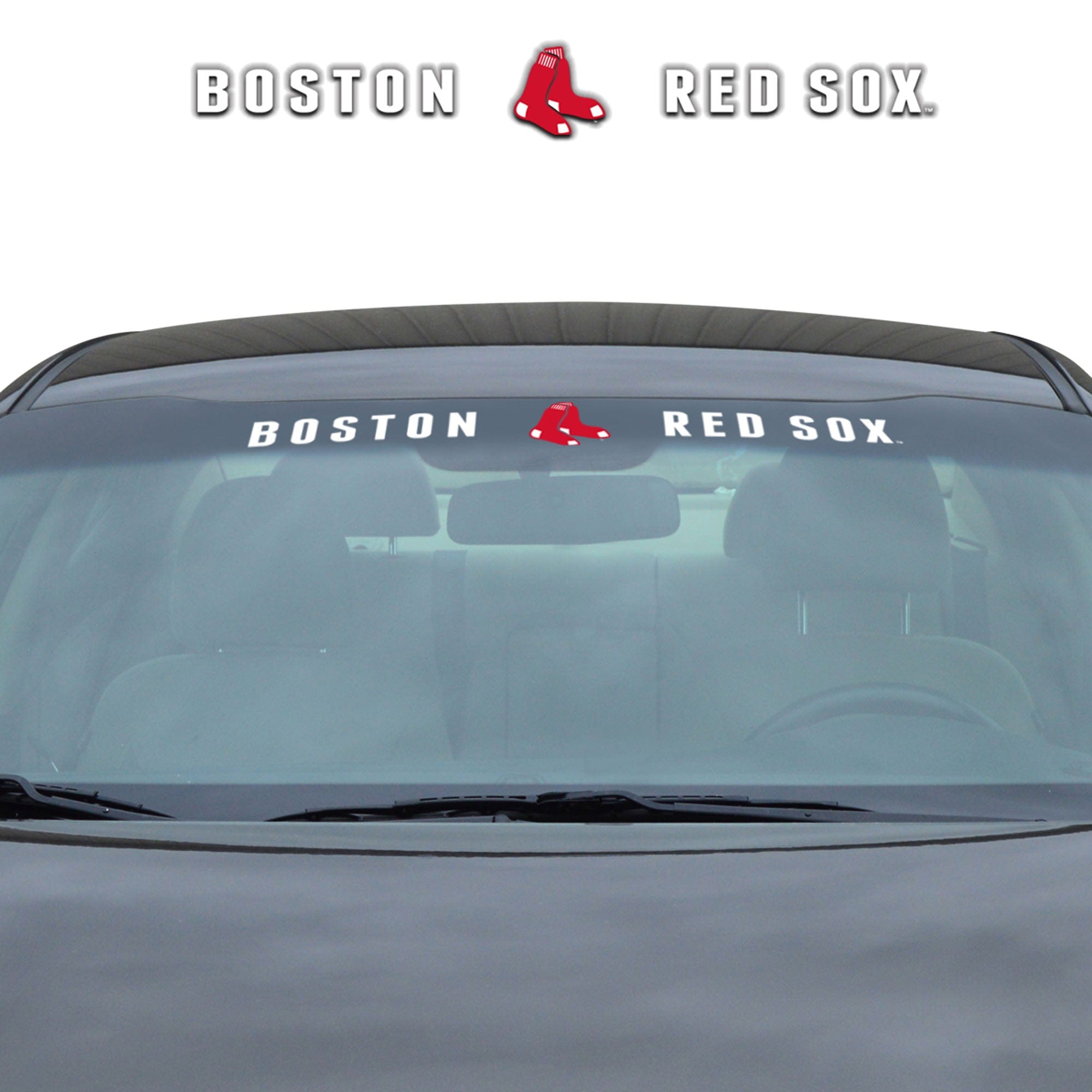 Boston Red Sox Sun Stripe Windshield Decal 3.25 in. x 34 in. - Boston Red Sox