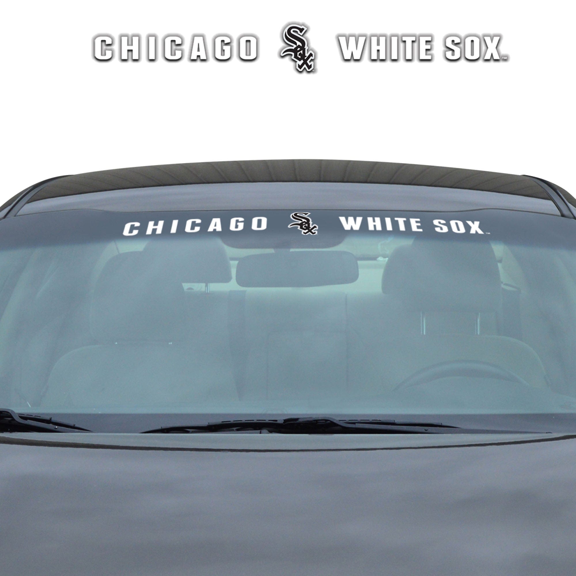 Chicago White Sox Sun Stripe Windshield Decal 3.25 in. x 34 in. - Chicago White Sox
