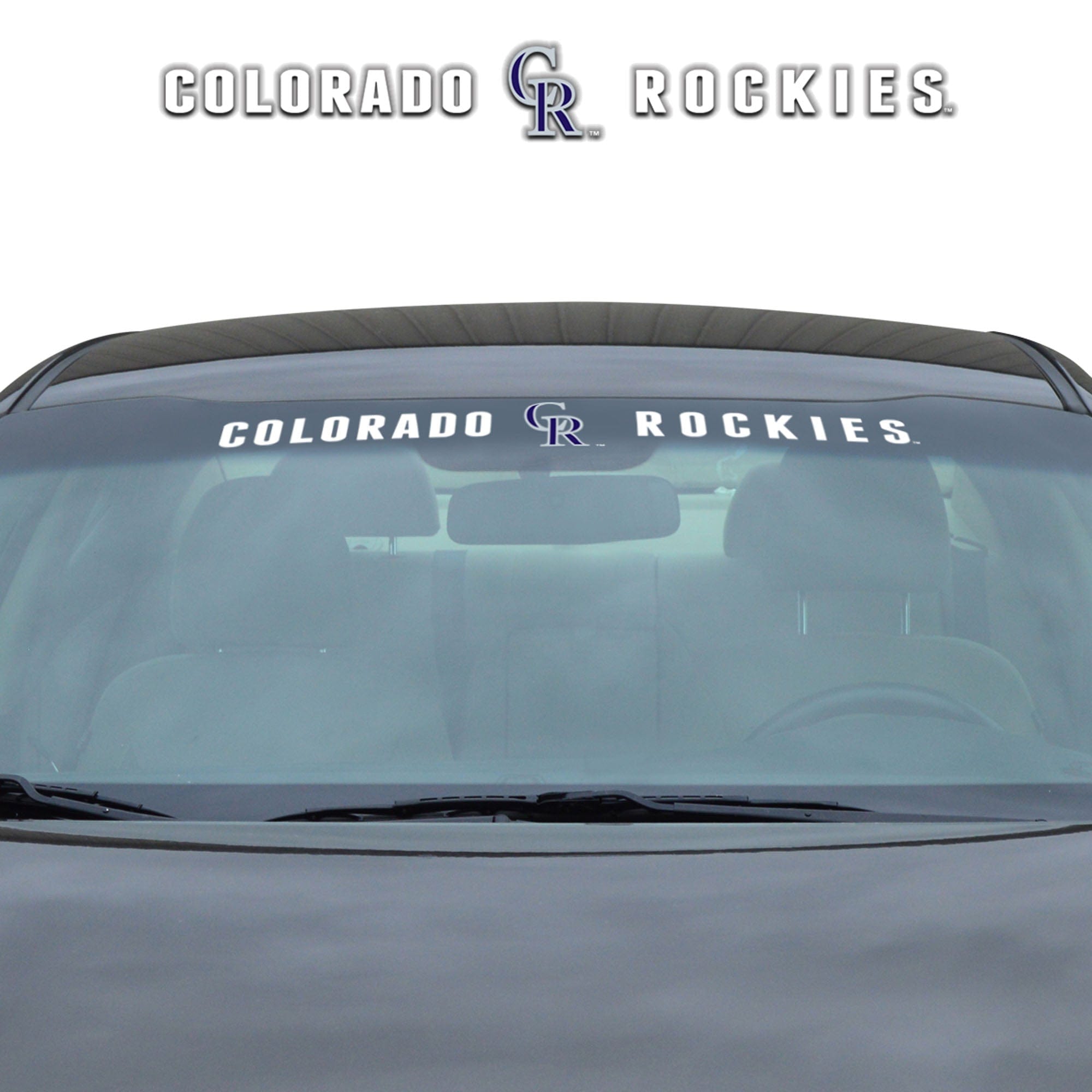 Colorado Rockies Sun Stripe Windshield Decal 3.25 in. x 34 in. - Colorado Rockies