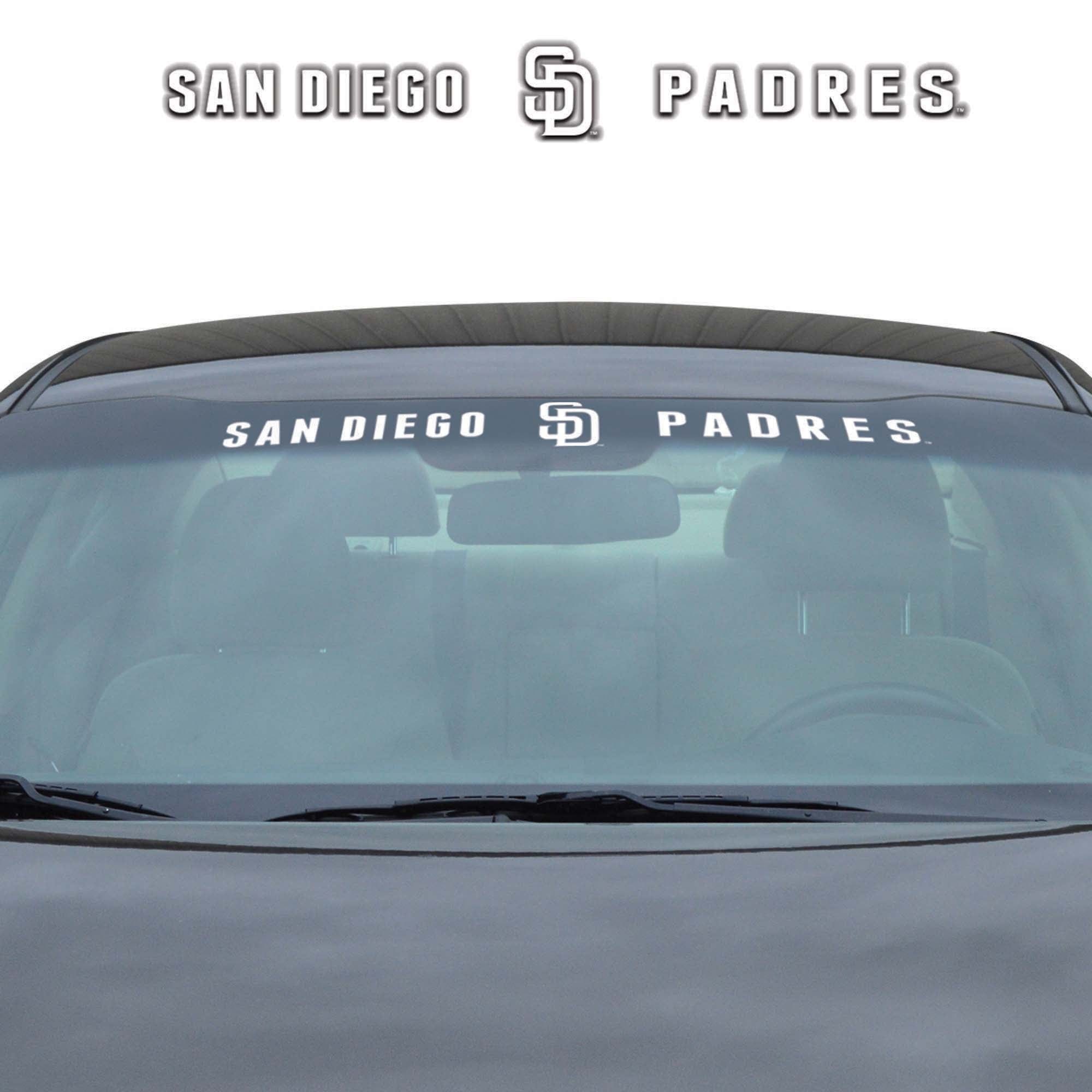 San Diego Padres Sun Stripe Windshield Decal 3.25 in. x 34 in. - San Diego Padres