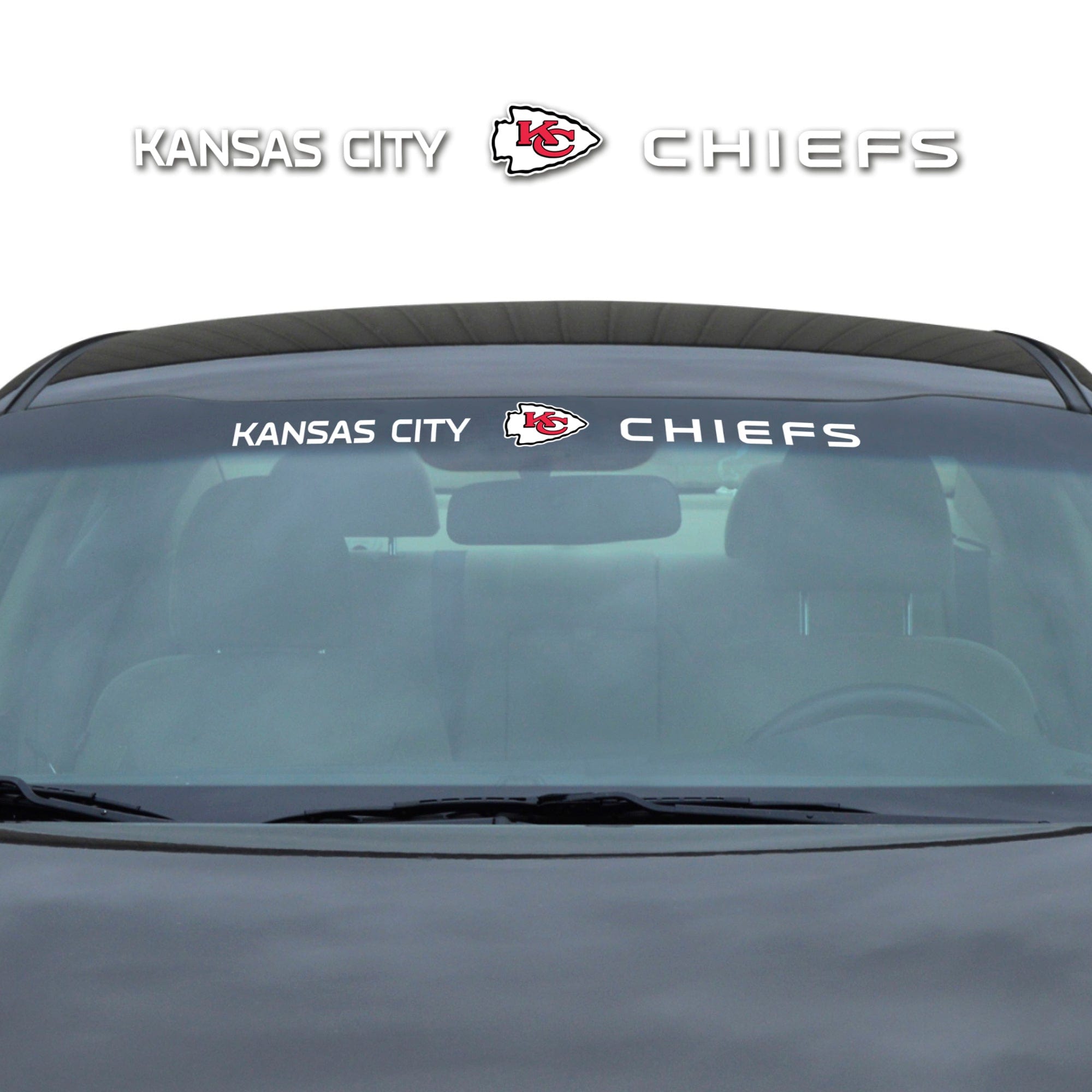 Kansas City Chiefs Sun Stripe Windshield Decal 3.25 in. x 34 in. - Kansas City Chiefs
