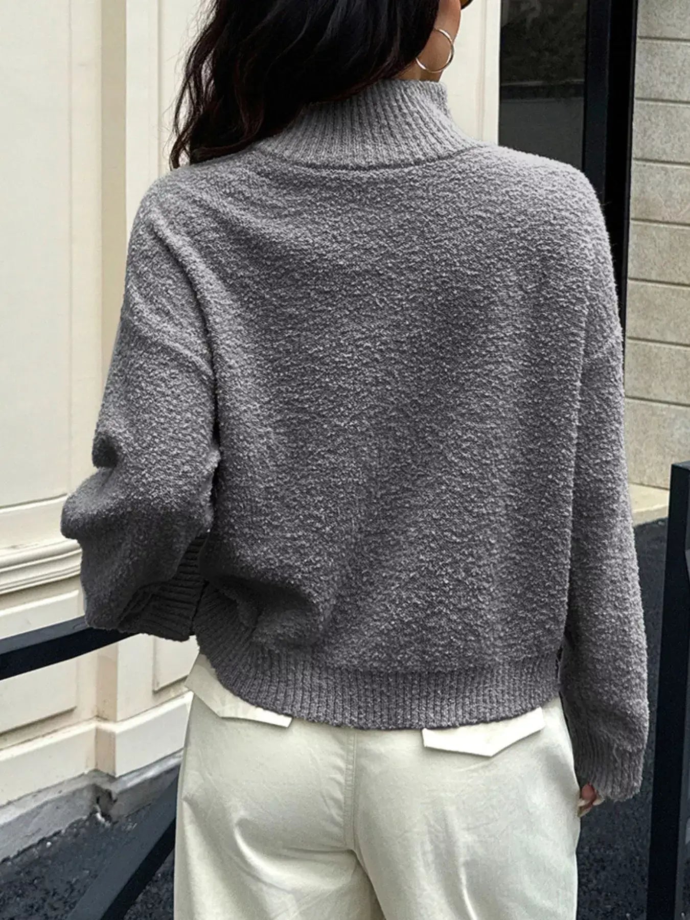 Turtleneck Long Sleeve Sweater - Trendsi - Flyclothing LLC