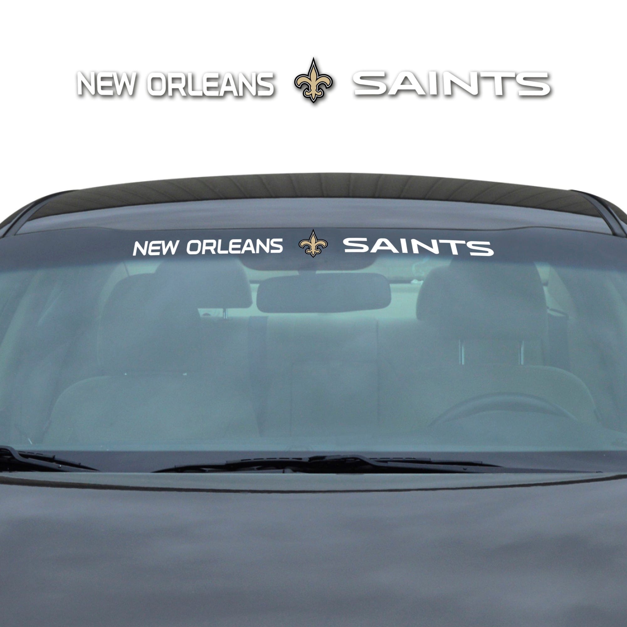 New Orleans Saints Sun Stripe Windshield Decal 3.25 in. x 34 in. - New Orleans Saints