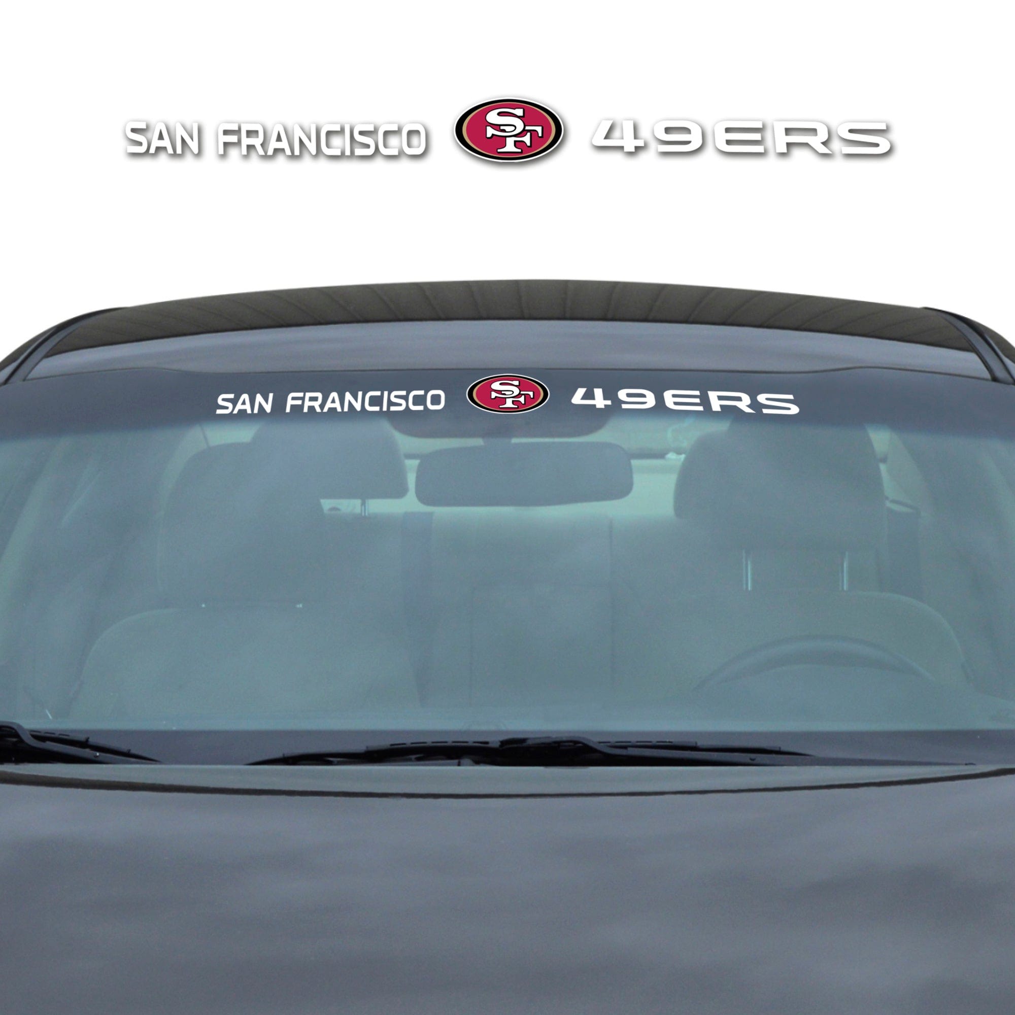 San Francisco 49ers Sun Stripe Windshield Decal 3.25 in. x 34 in. - San Francisco 49ers