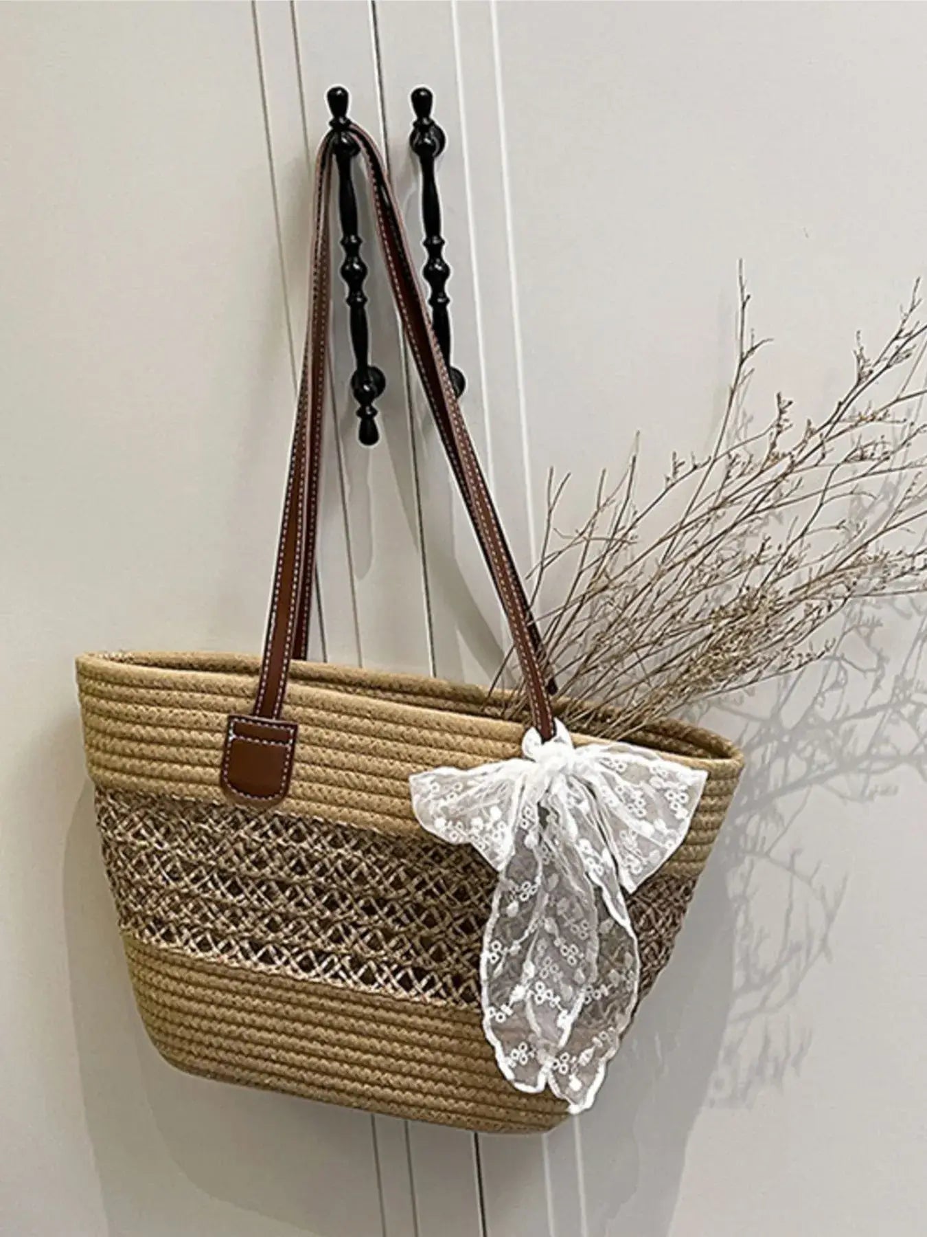 Woven Straw Shoulder Bag - Trendsi - Flyclothing LLC