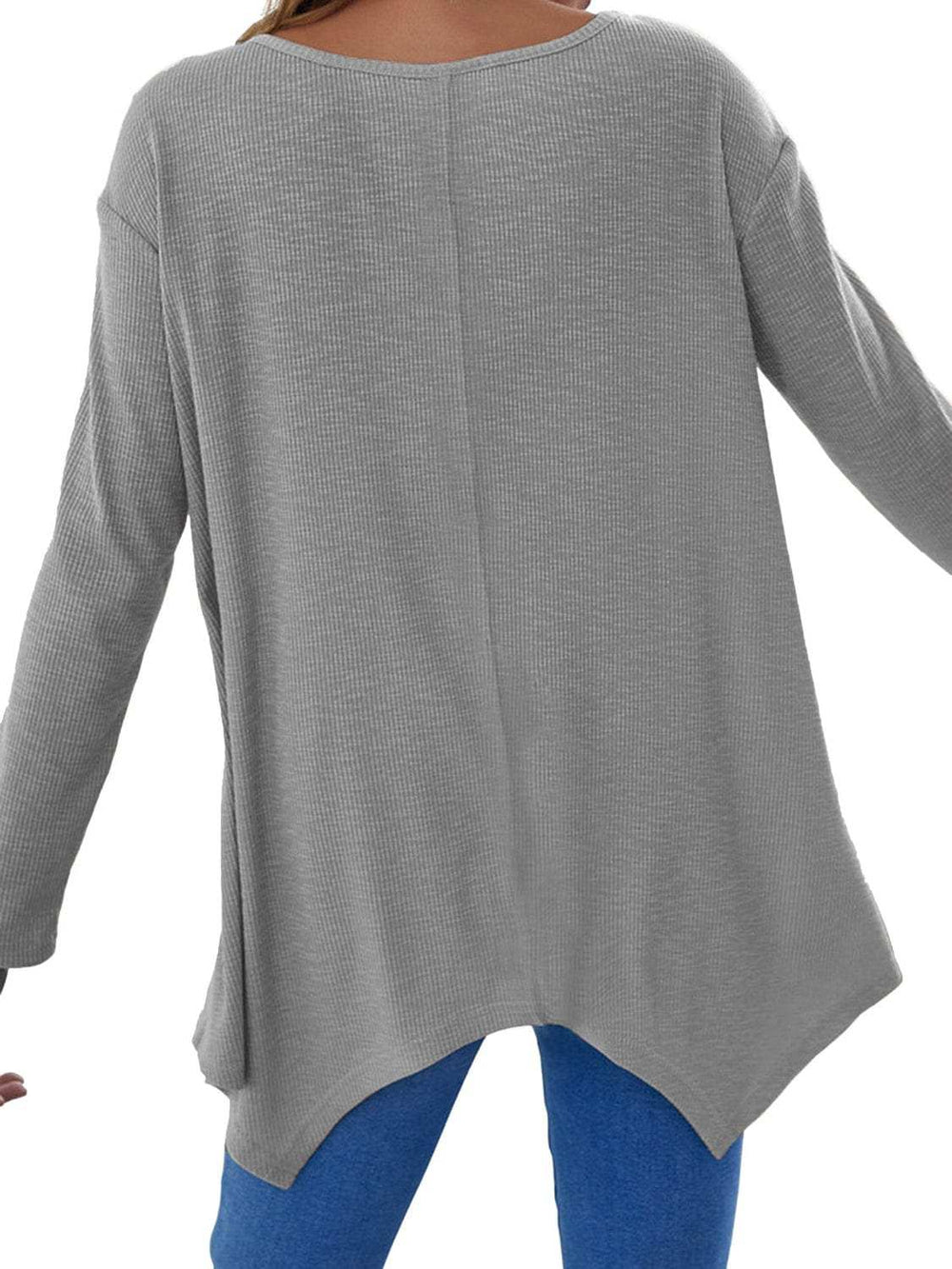 Full Size V-Neck Long Sleeve T-Shirt - Trendsi - Flyclothing LLC