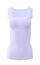 Mare Luxury 100% Mako Cotton Women's Lace-Trimmed Tank Top. Proudly Made in Italy (263) - tittimitti - Flyclothing LLC