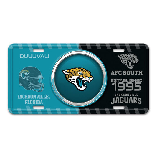 NFL - Jacksonville Jaguars Embossed Metal License Plate - Logo Brands - Flyclothing LLC