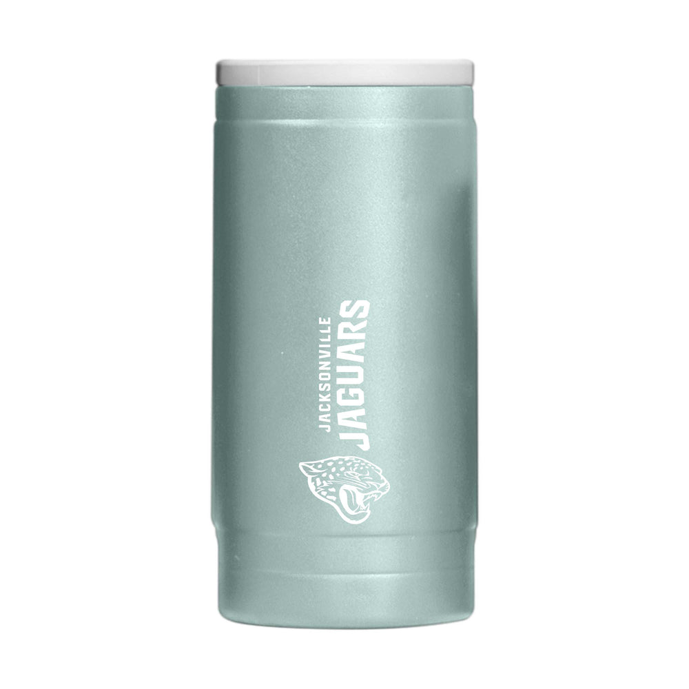 Jacksonville Jaguars Vertical Powder Coat Slim Can Coolie - Logo Brands - Flyclothing LLC