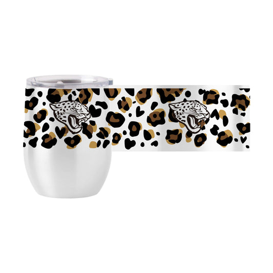 Jacksonville Jaguars 16oz Neutral Leopard Stainless Curved Beverage - Logo Brands - Flyclothing LLC