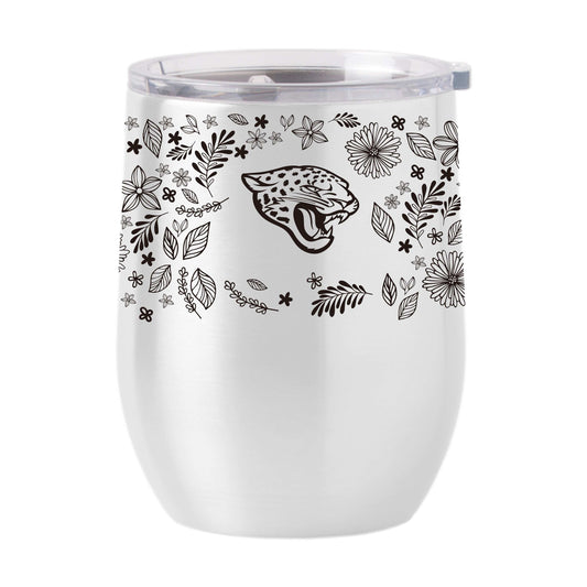 Jacksonville Jaguars 16oz Botanical Stainless Curved Beverage - Logo Brands - Flyclothing LLC