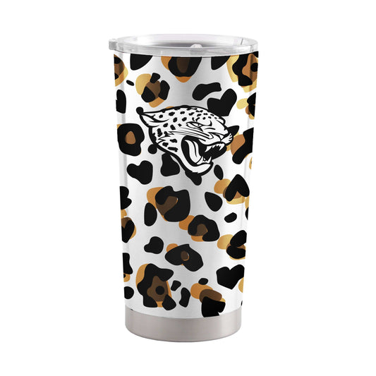 Jacksonville Jaguars 20oz Neutral Leopard Stainless Steel Tumbler - Logo Brands - Flyclothing LLC