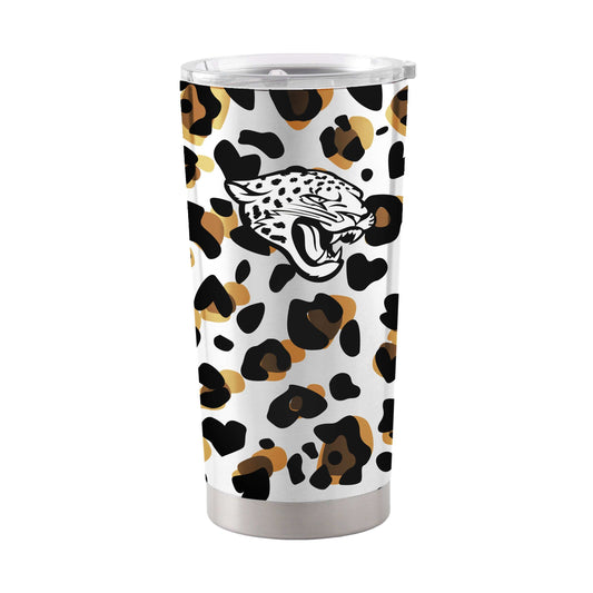 Jacksonville Jaguars 20oz Neutral Leopard Stainless Steel Tumbler - Logo Brands - Flyclothing LLC