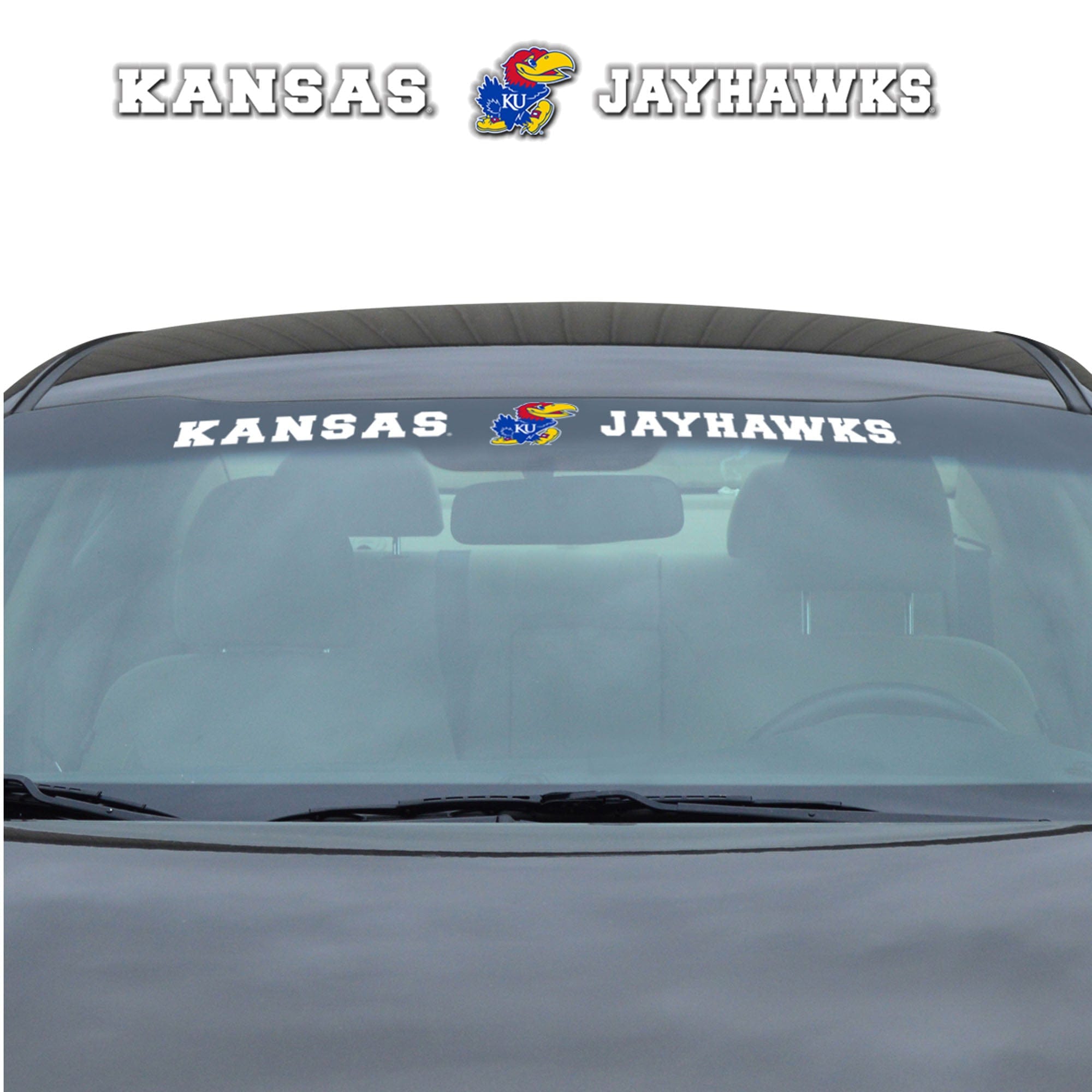 Kansas Jayhawks Sun Stripe Windshield Decal 3.25 in. x 34 in. - Kansas