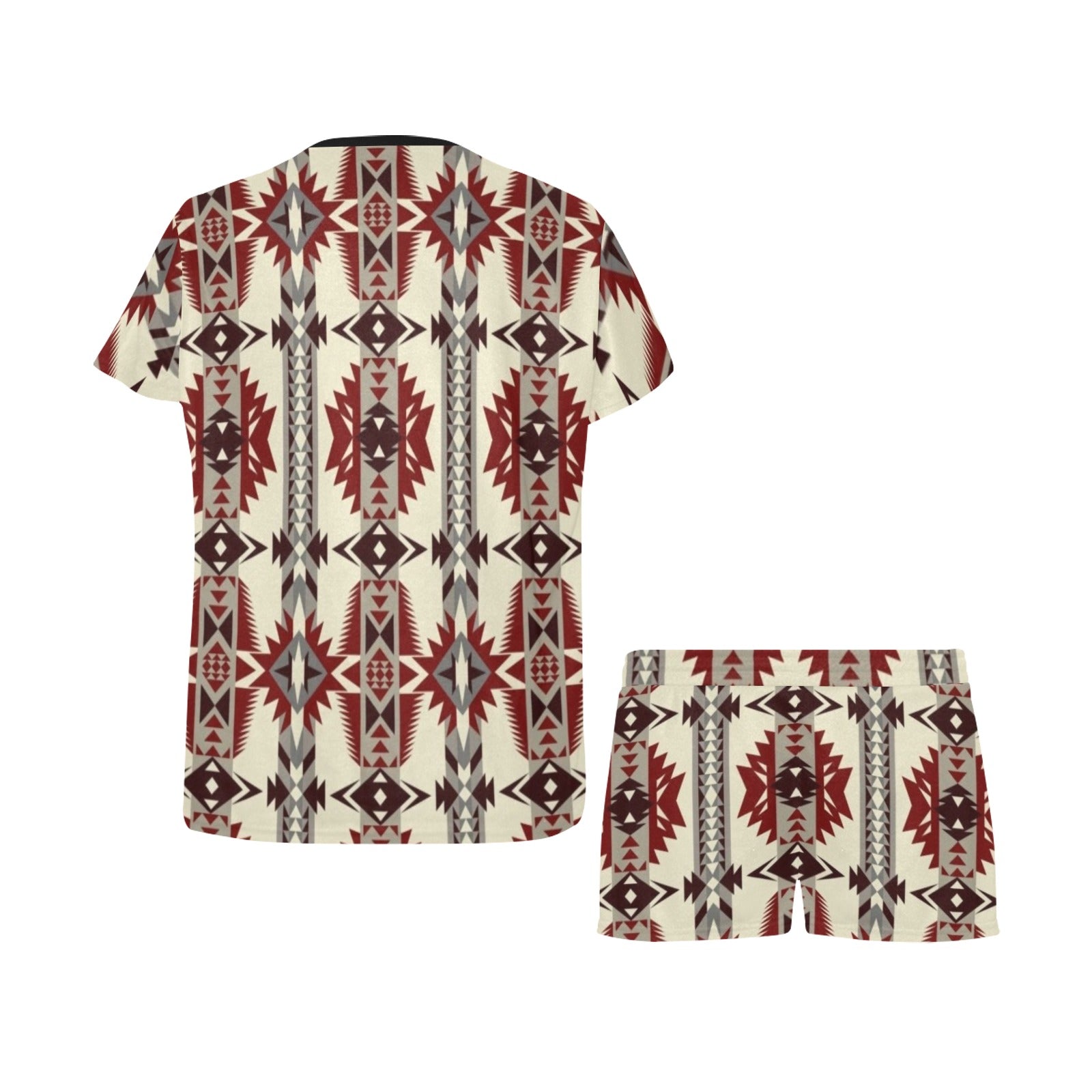 Baha Ranch Southwestern Aztec Pajama Top Short Set