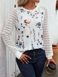 Printed Round Neck Long Sleeve Top - Trendsi