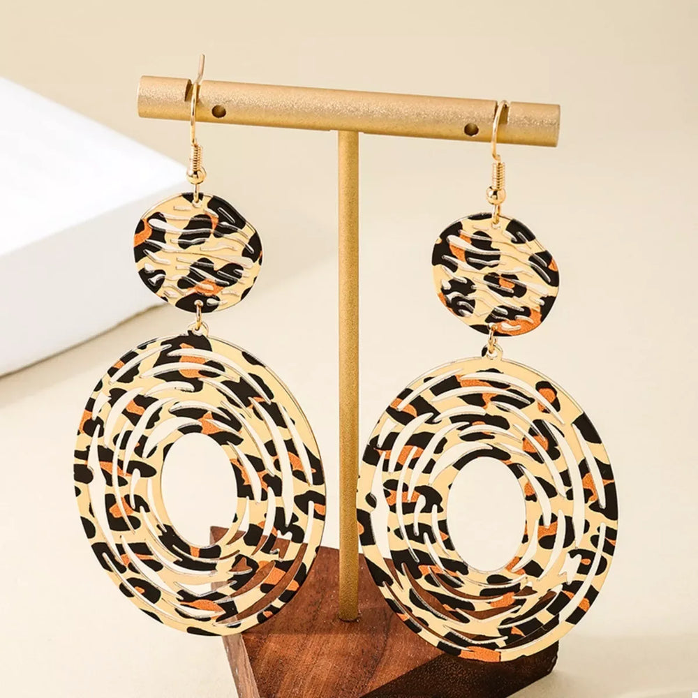 Leopard Print Dangle Earrings - Trendsi - Flyclothing LLC