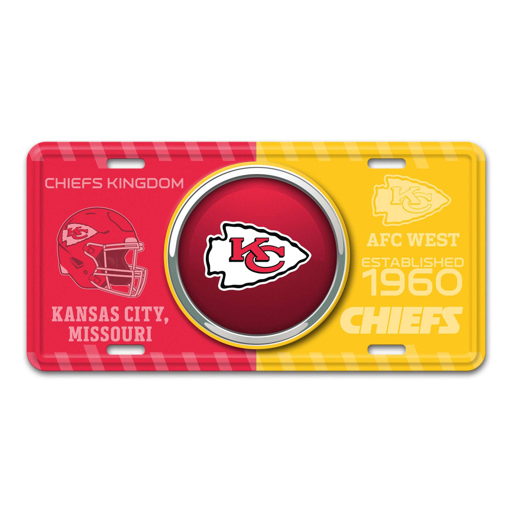 NFL - Kansas City Chiefs Embossed Metal License Plate - Logo Brands - Flyclothing LLC