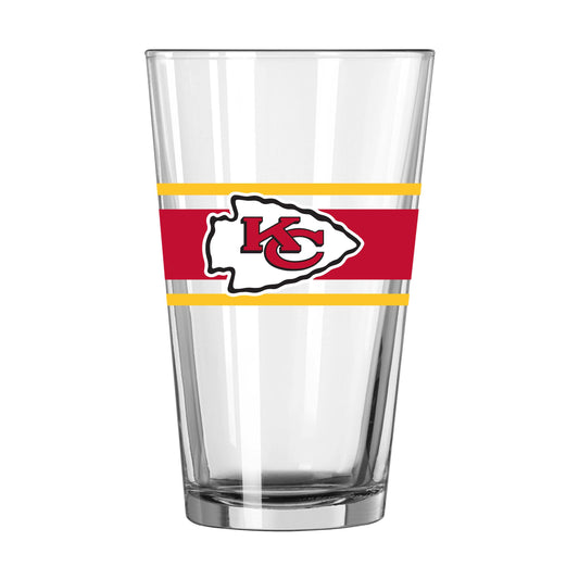 Kansas City Chiefs 16oz Stripe Pint Glass - Logo Brands - Flyclothing LLC