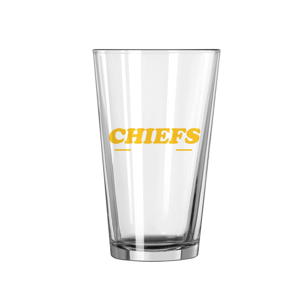 Kansas City Chiefs 16oz Retro Pint Glass - Logo Brands - Flyclothing LLC