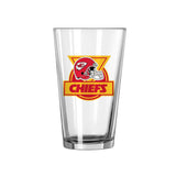 Kansas City Chiefs 16oz Retro Pint Glass - Logo Brands - Flyclothing LLC