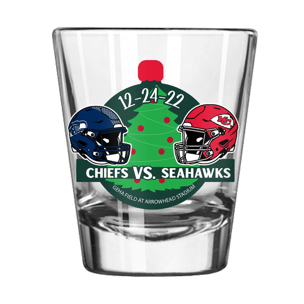 Kansas City Chiefs Week 16 Matchup 2oz Shot Glass - Logo Brands - Flyclothing LLC