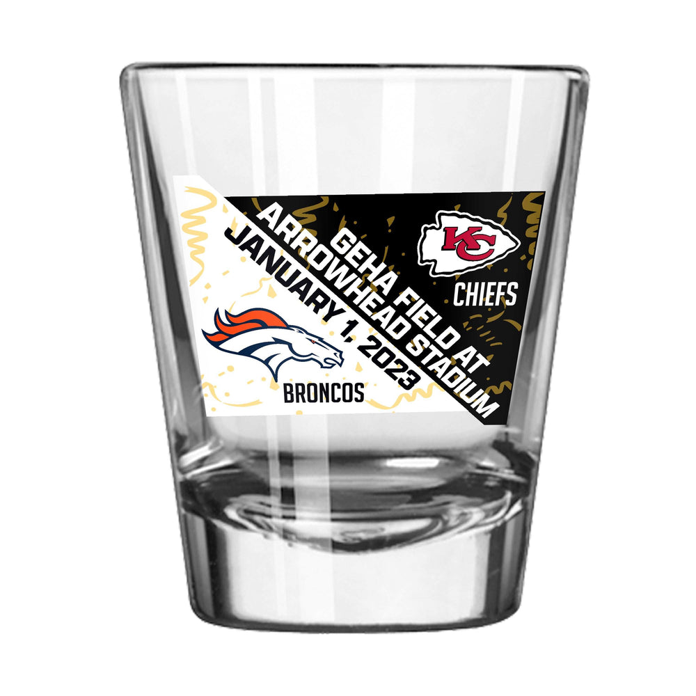 Kansas City Chiefs Week 17 Matchup 2oz Shot Glass - Logo Brands - Flyclothing LLC
