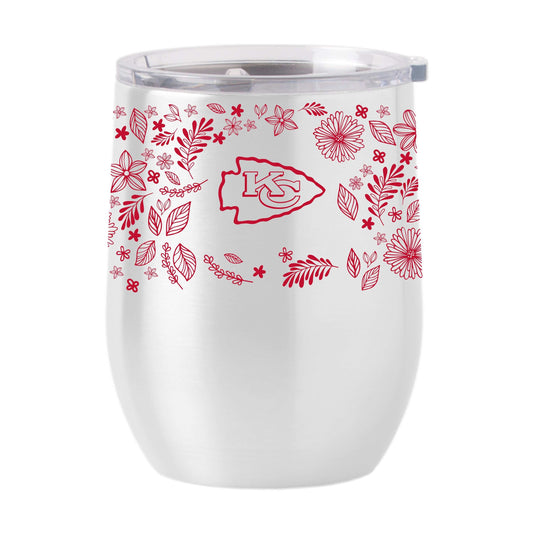 Kansas City Chiefs 16oz Botanical Stainless Curved Beverage - Logo Brands - Flyclothing LLC