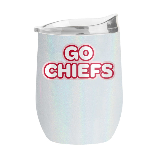Kansas City Chiefs 16oz Bubble Iridescent Curved Tumbler - Logo Brands - Flyclothing LLC