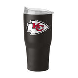 Kansas City Chiefs Black 30oz Flipside Powder Coat Tumbler - Logo Brands - Flyclothing LLC