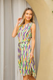 Sew In Love Full Size Stripe Tied Sleeveless Dress with Side Pockets - Trendsi