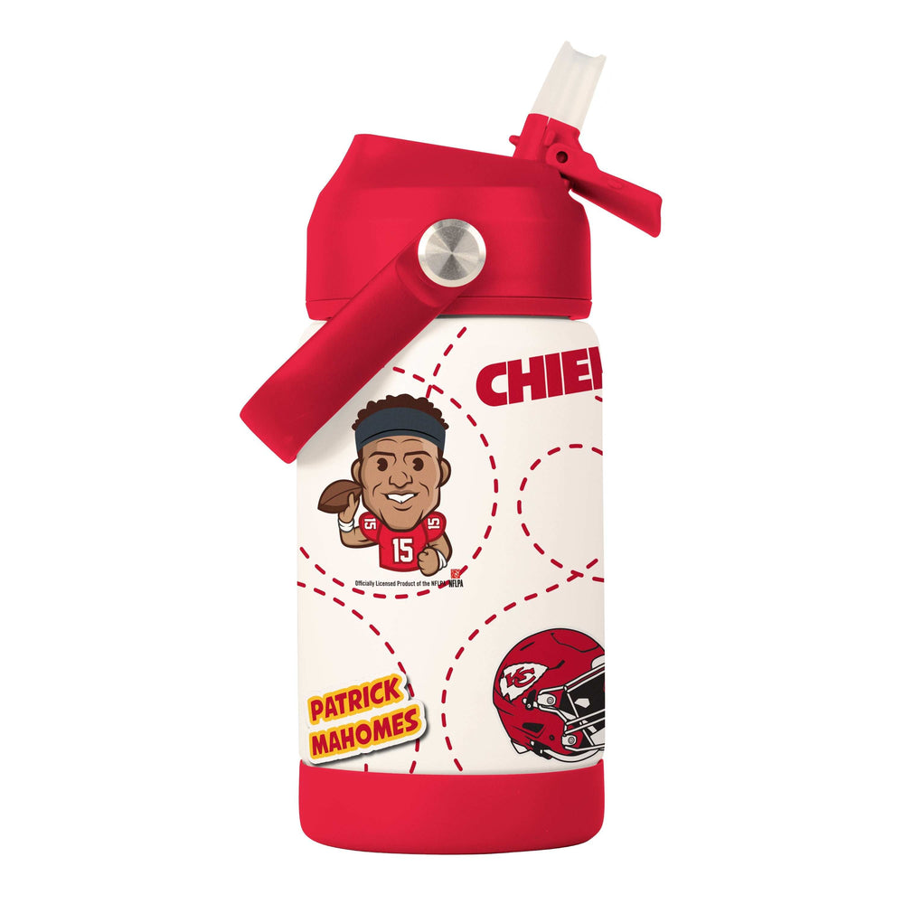 Kansas City Chiefs Patrick Mahomes Caricature 12oz SS Kids Bottle - Logo Brands - Flyclothing LLC
