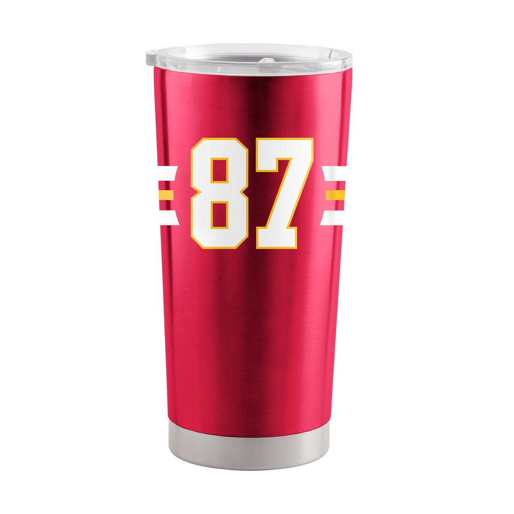 KC Chiefs Travis Kelce 20oz Stripe Stainless Tumbler - Logo Brands - Flyclothing LLC
