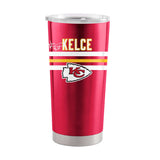 KC Chiefs Travis Kelce 20oz Stripe Stainless Tumbler - Logo Brands - Flyclothing LLC