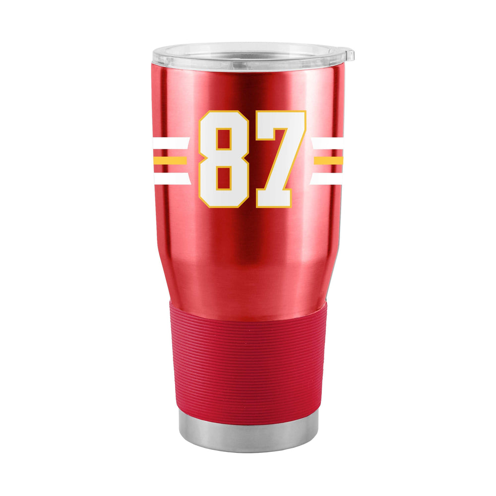 KC Chiefs Travis Kelce 30oz Stripe Stainless Tumbler - Logo Brands - Flyclothing LLC