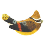Felt Bird Garden Ornament - Cedar Waxwing - Wild Woolies (G) - Wild Woolies